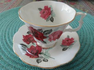 Vintage Royal Albert England Tea Cup & Saucer Red Red Rose