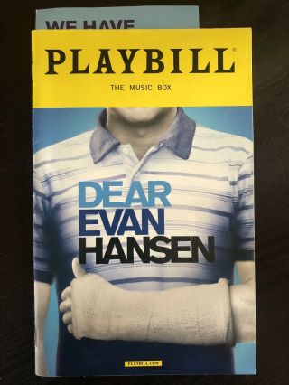 Dear Evan Hansen Broadway Playbill July 2018 Taylor Trensch,  Laura Dreyfuss