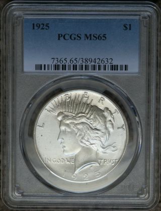 1925 - P Peace Dollar PCGS Certified MS65 2