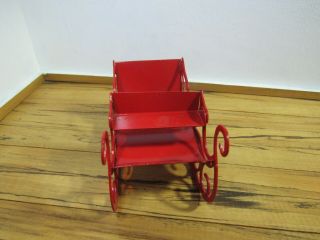 Dollhouse Miniatures,  Sleigh,  Red Metal,  1/24 (Half) Scale 3