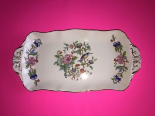 Authentic Aynsley Pembroke China Bird Floral Platter 12 1/2 " Dish Tray Cond