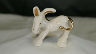 Rare Fiesta Homer Laughlin Harlequin Donkey White With Gold Accents
