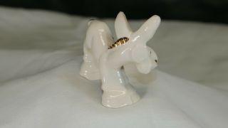 Rare Fiesta Homer Laughlin Harlequin Donkey White with gold accents 2
