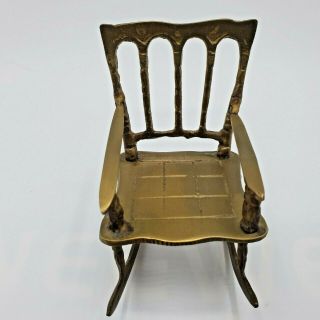 Vintage Brass Rocking Chair Dollhouse Small Rocker Doll Furniture