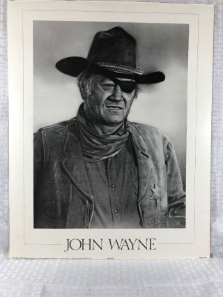 1989 Romeo Lopez/weston Graphics.  John Wayne Black & White Print.  Litho In Usa