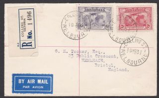 Australia 1931 Air Mail Cover From Melbourne,  Victoria To Bristol,  England.