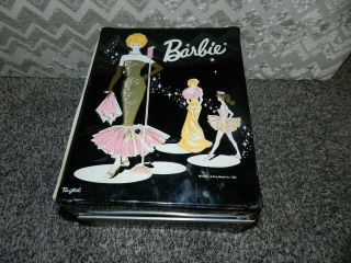 Vintage 1962 Mattel Black Ponytail Barbie Vinyl Carry Case Double Sided