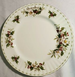 Vintage Royal Albert Flower Of The Month Plate Xmas Rose - 10 - 1/4 "