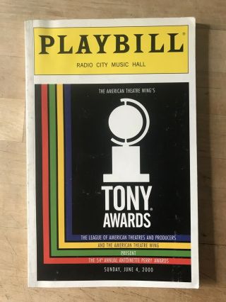 2000 Tony Awards Broadway Playbill 54th Annual Rosie O’donnell Host Dame Edna
