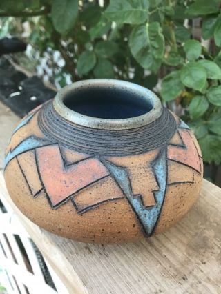 Mary Tuttle,  Southwest Native American Style Pottery - 3 - 1/2 Inches Tall
