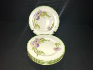 Royal Doulton Bone China Glamis Thistle P Curnock 4 Bread Butter Roll Plates 6 "