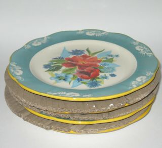 Pioneer Woman Spring Bouquet Set Of 4 Salad Plates
