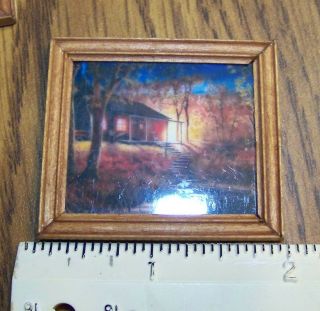 MINIATURE DOLLHOUSE Handcrafted Wooden FRAMED Picture 