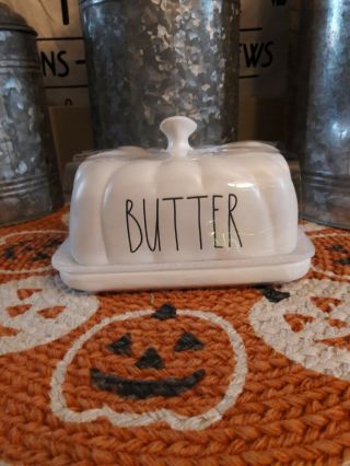 Rae Dunn Pumpkin Shaped Butter Dish Fall Autumn Halloween 2020 Nwt Thanksgiving