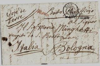 France 1851 Letter Paris To Bologna/papal State,  