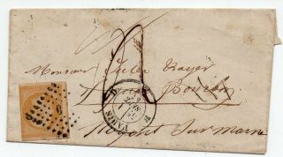 1857 France Taxed Cover,  Very Scarce Cancels,  Ambulant,  High Value