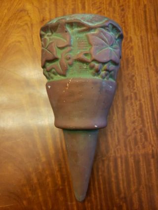 Peters And Reed Moss Aztec Cemetery Wallpocket Vase Art Pottery Ferrell Vintage