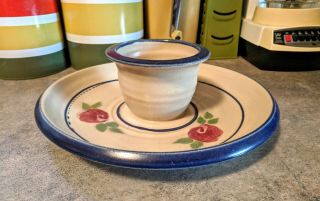 Art Pottery Chip And Dip Bowl