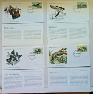 World Wildlife Fund Wwf Set 4 First Day Covers Fdc 1978 Mauritius,  Cards