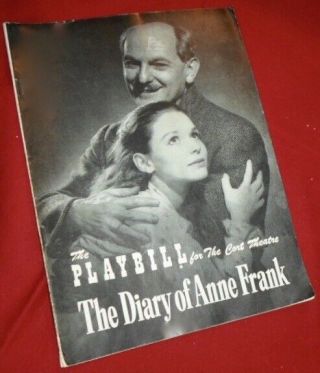 The Diary Of Anne Frank Playbill,  Cort Theatre,  1956