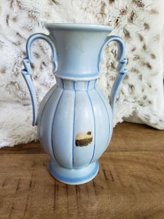 Vintage Stangl Blue Art Pottery 7 " Two - Handle Vase 3171 Usa