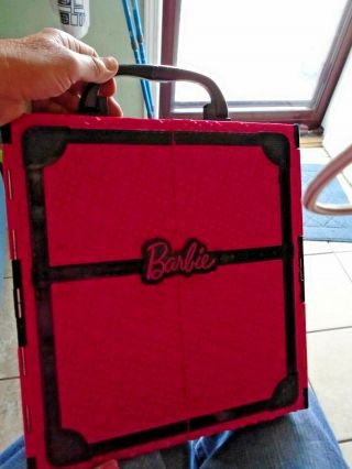 Mattel Barbie Closet Wardrobe Pink & Black Doll Storage Carry Case 2011 X5357