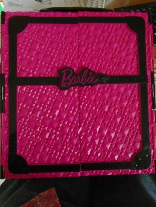 Mattel Barbie Closet Wardrobe Pink & Black Doll Storage Carry Case 2011 X5357 2