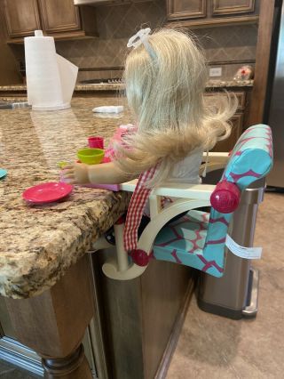Doll High Chair,  Clip - On Table Chair For 18 In Dolls With Plates And Accessories 2