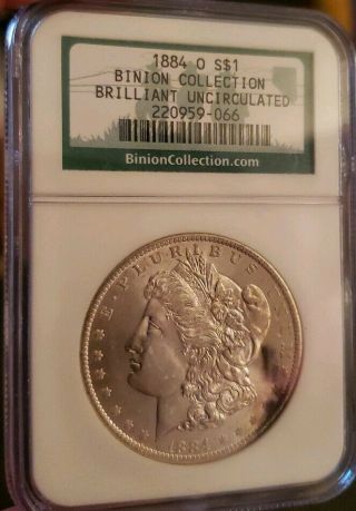 Toned 1884 O $1 Morgan Silver Dollar ✪ Ngc Brilliant Uncirculated✪ Binion Hoard