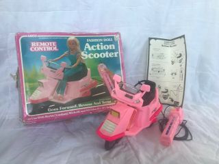 Vtg 1984 Arco Fashion Doll Remote Control Barbie Action Scooter Toy Box