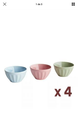 Pier 1 Mini Ceramic Prep Bowls Set Of 3 (pink,  Green,  Blue) - Fabfitfun