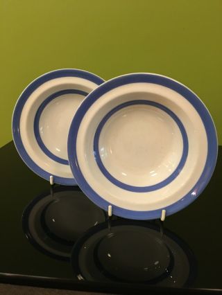 Cornishware T G Green Fruit Bowls 6 1/2” Staffordshire Blue & White
