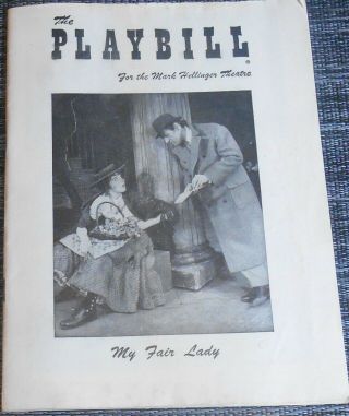 1957 Playbill - My Fair Lady W/julie Andrews,  Rex Harrison - Mark Hellinger Thea
