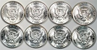 1964 - 1970 P&D Kennedy Half Dollars (8 coins) UNC 2