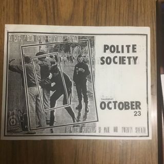 Polite Society Baltimore Punk Alternative Music Flyer