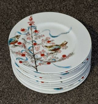 Rare Lenox Chirp Holiday Salad / Lunch Plate 9 3/8 " - 12 Available