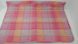 American Girl Pink Purple Plaid Blanket For Moons Stars Trundle Bed Flaw