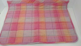 American Girl pink purple plaid blanket for moons stars trundle bed FLAW 2