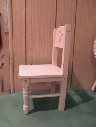 13 inch White Painted Wooden Doll or Bear Chair 2