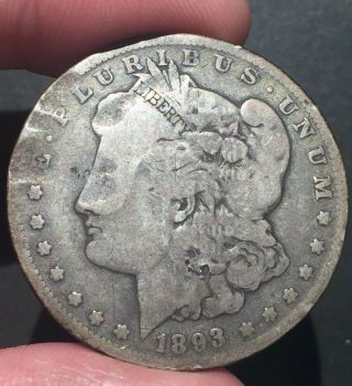 Us 1893 - P $1 Morgan Silver Dollar Coin - Circulated/cull - Semi Key Date Coin