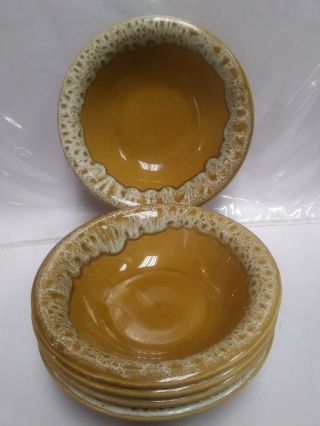 Set Of 5 Soup Bowls Vtg Canonsburg Pottery Butterscotch Ironstone 6 3/4 "