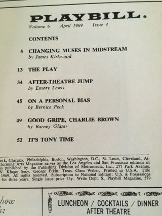 Woody Allen Play It Again,  Sam Playbill Anthony Roberts Diane Keaton April 1969 2