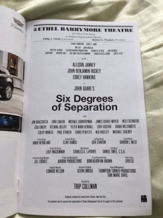 SIX DEGREES OF SEPARATION PLAYBILL BROADWAY NYC JUNE 2017 PRIDE EDITION 2