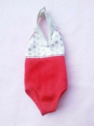 Vintage Barbie Red And White All Star Bodysuit Bathing Suit Leotard