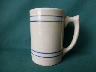 Two Antique Stoneware Mugs with Blue Stripes 2