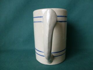 Two Antique Stoneware Mugs with Blue Stripes 3