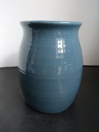 Vintage Hyalyn Pottery Vase Mid Century Modern Blue