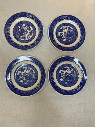 Four Royal Ironstone Blue Willow Ware 7.  5 Inch Plates (4)