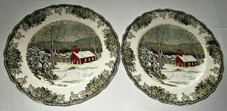 Johnson Brothers Friendly Village Dinner Plates Set Of 2 The School House 9 7/8 "