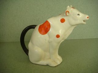 Vintage Hand Painted Cow Creamer From Czechoslovakia